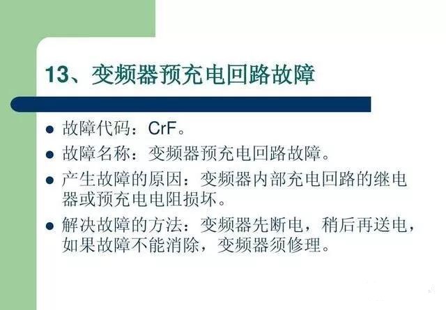 20個(gè)變頻器故障代碼，變頻器故障排查照著做就可以了，值得收藏！